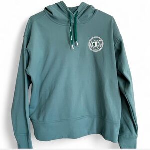 Champion Teal Hoodie with Chest Logo